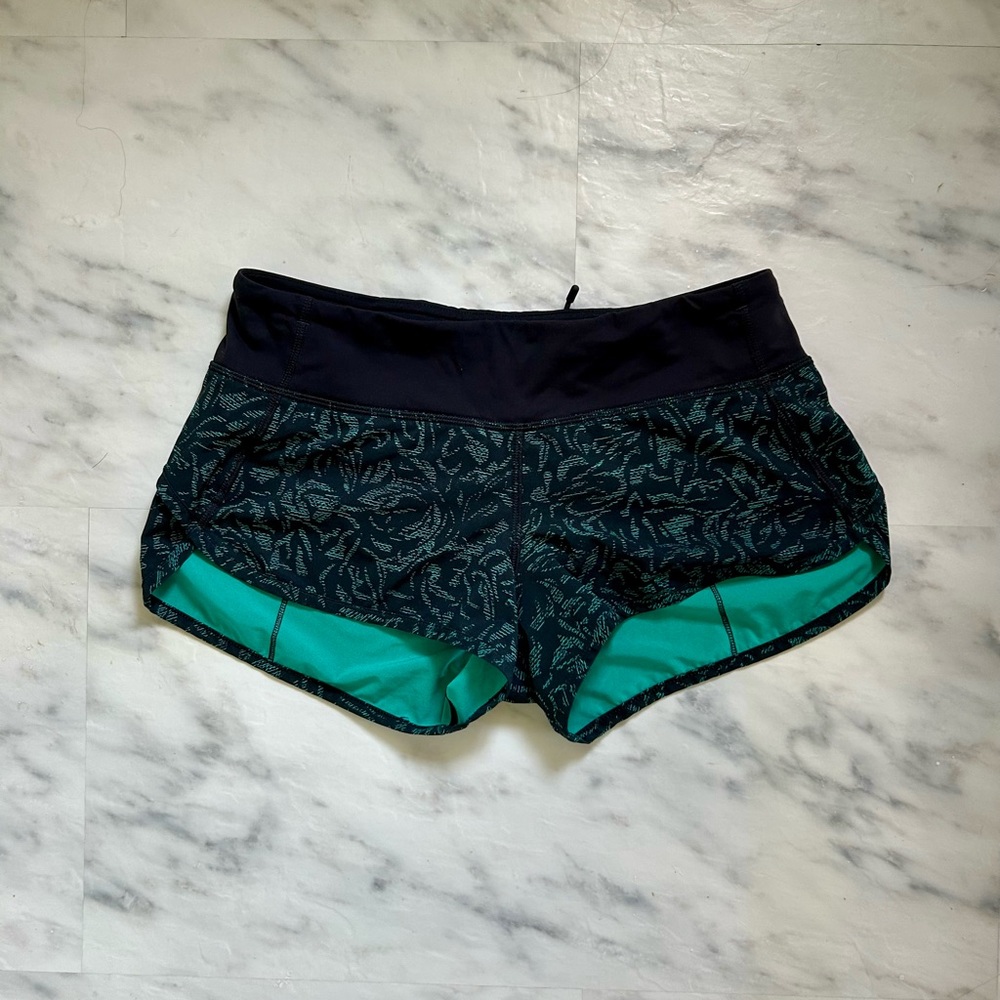 lululemon athletica Teal & Black Athletic Shorts
